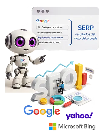Estrategias SEO con robot UXWeb y buscadores Google, Yahoo y Bing